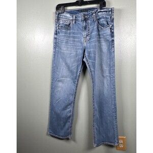 Silver Jeans Co Zac Relaxed Straight Leg Jeans Mens 35/32 Blue Fade